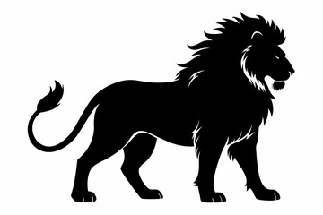 king lion silhouette black vector