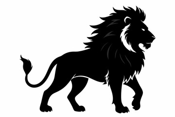 king lion silhouette black vector