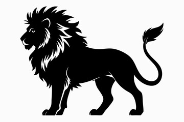 king lion silhouette black vector
