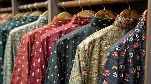 Vibrant Collection of Indian Kurta Pajamas: Exquisitely embroidered men's shirts