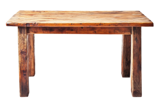 Rustic wooden table showcasing craftsmanship in a minimalist setting with natural tones