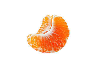 A single peeled mandarin orange segment on a transparent background. Fresh, juicy, and vibrant.