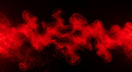 Fototapeta premium Abstract Red Smoke, Swirling Vapor, Dark Background AI Generated