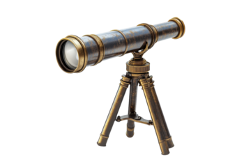 A vintage telescope stands ready for exploration in an artist's workshop filled with wonder