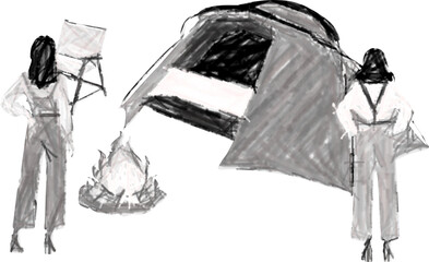 キャンプ場のイラスト