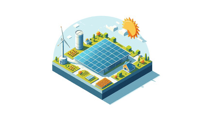 isometric view flat vector of a large solar panel 