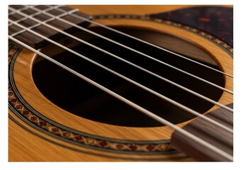 Obraz premium A guitar with a brown body and a black headstock Ai Generated