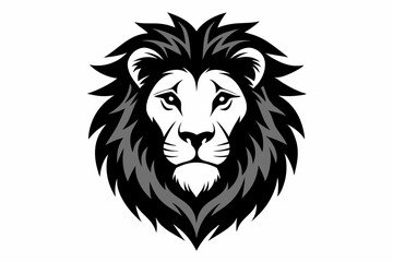 lion king face logo silhouette black vector