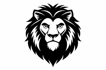 lion king face logo silhouette black vector