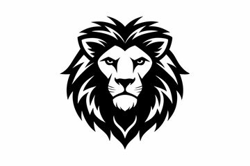 lion king face logo silhouette black vector