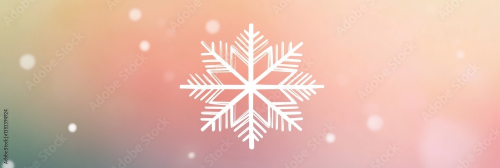 Aufkleber geometric minimalistic snowflake logo on soft gradient winter background for a modern festive theme