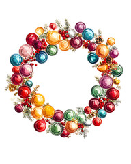 isolated Christmas-themed illustrations featuring decorations, sweets, gifts, wreaths, ornaments, and festive elements on white background for commercial use.