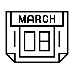 8 March Outline Style Icon