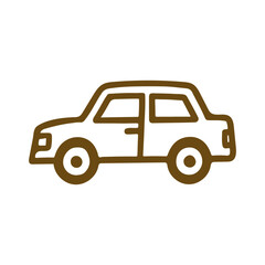 Simple hand-drawn car icon isolated. Minimalistic vehicle illustration of a car isolated.