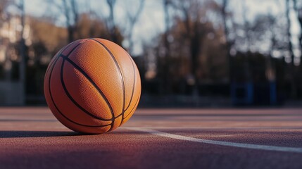 Innovative smart basketball tracking performance outdoor court image urban environment close-up technology concept