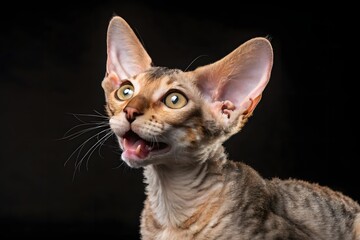 Cute white feline portrait of a British Shorthair cat
