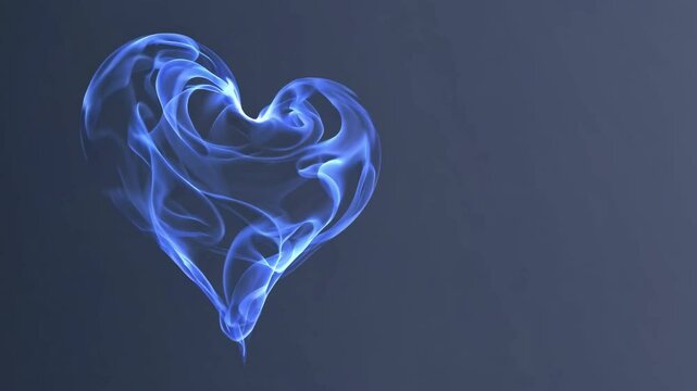 Glowing blue energy forming a heart shape on a dark background creates a stunning and ethereal representation of love and passion, evoking deep emotions and connections