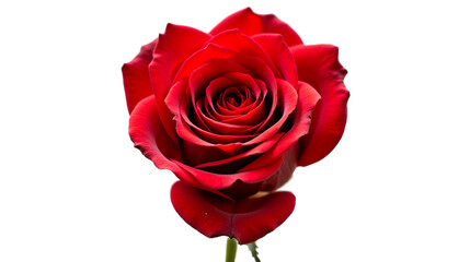 Fototapeta premium Close-up of a single red rose - Transparent background