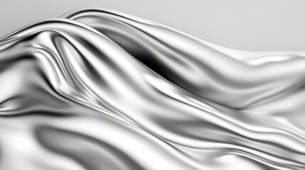 Obraz premium This metallic abstract wavy liquid background features smooth flowing textures and vibrant colors creating a dynamic modern design. AI generative