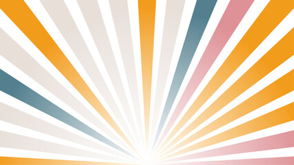 Concentrated lines rays radial effect background. Colorful sun rays vector background