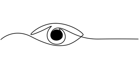Eyes  continuous one line drawing outline vector icon, Eye continuous one line drawing. Hand drawn human eye with wave lines, Single continuous one line art female watch eye, Eye one art continuous.
