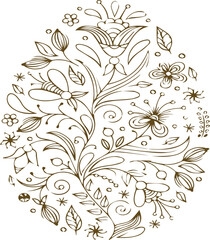 Beautiful flower art and mandala vector design
