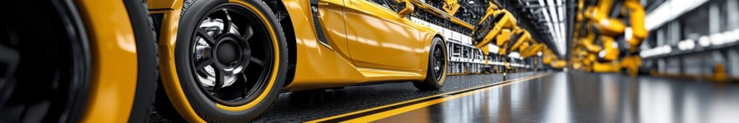 Close-Up of Yellow and Black Industrial Machinery