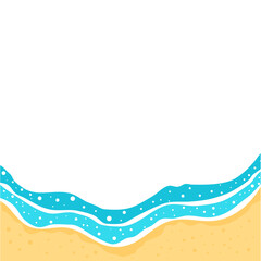 sea wave top view. Sea wave foam splashing border. Natural nautical frame design element. vector illustration.