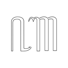 java alphabet line art