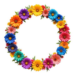Colorful Daisy Blossom Wreath