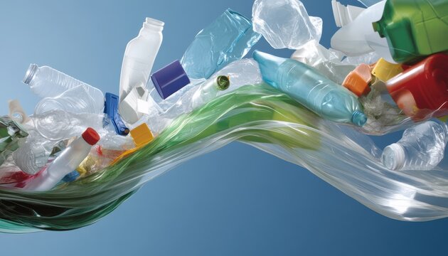 Sankey diagram of plastic waste flow data visualization 3d chart environmental awareness eco-friendly informative graphic