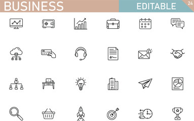 Editable Business Icons Finance, Marketing, Growth, Strategy, Communication