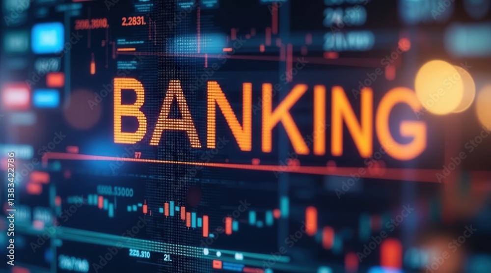 Fototapete Digital Banking Concept. Digital banking interface with data visualizations and analytics.