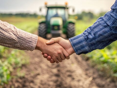 Farmers collaborating on agricultural project in rural setting