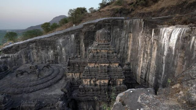 Kailasa temple at the Ellora Caves near Aurangabad, Maharashtra, India.	
