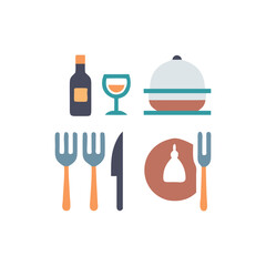 Food icon collection. Containing meal symbol vector illustration