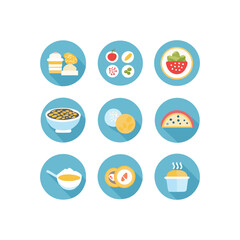 Food icon collection. Containing meal symbol vector illustration