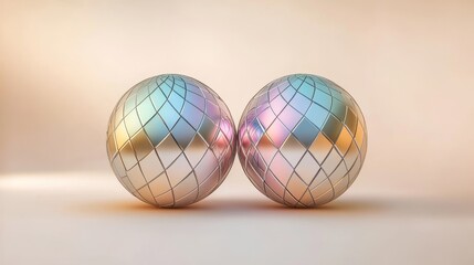 Celebration with crystal disco balls vibrant reflections colorful glass orbs in a festive environment