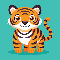 Cute little tiger vector.