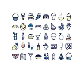 Food icon collection. Containing meal symbol vector illustration