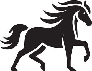 High-Quality Black & White Horse Vector