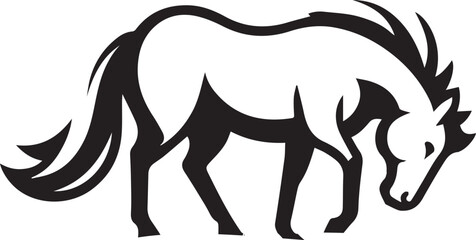 High-Quality Black & White Horse Vector