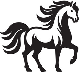 Fototapeta premium High-Quality Black & White Horse Vector