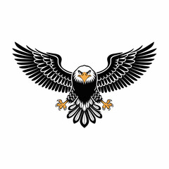 Obraz premium Eagle vector graphic soaring with wings spread for logo or tattoo design idea