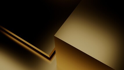 Abstract gold cube background 
