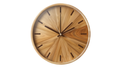 Time's Elegance: A beautifully crafted clock showcases the elegance of natural wood and time, adding timeless decor to any interior space.