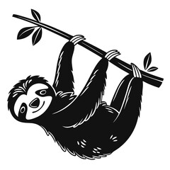 sloth black silhouette icon vector