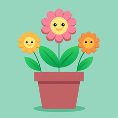 flower pot with flowers