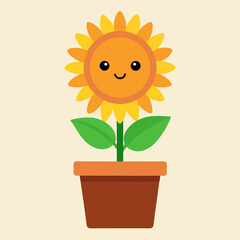 sunflower in a pot