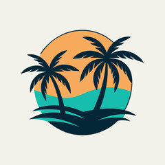 Obraz premium vector illustration of a tropical island